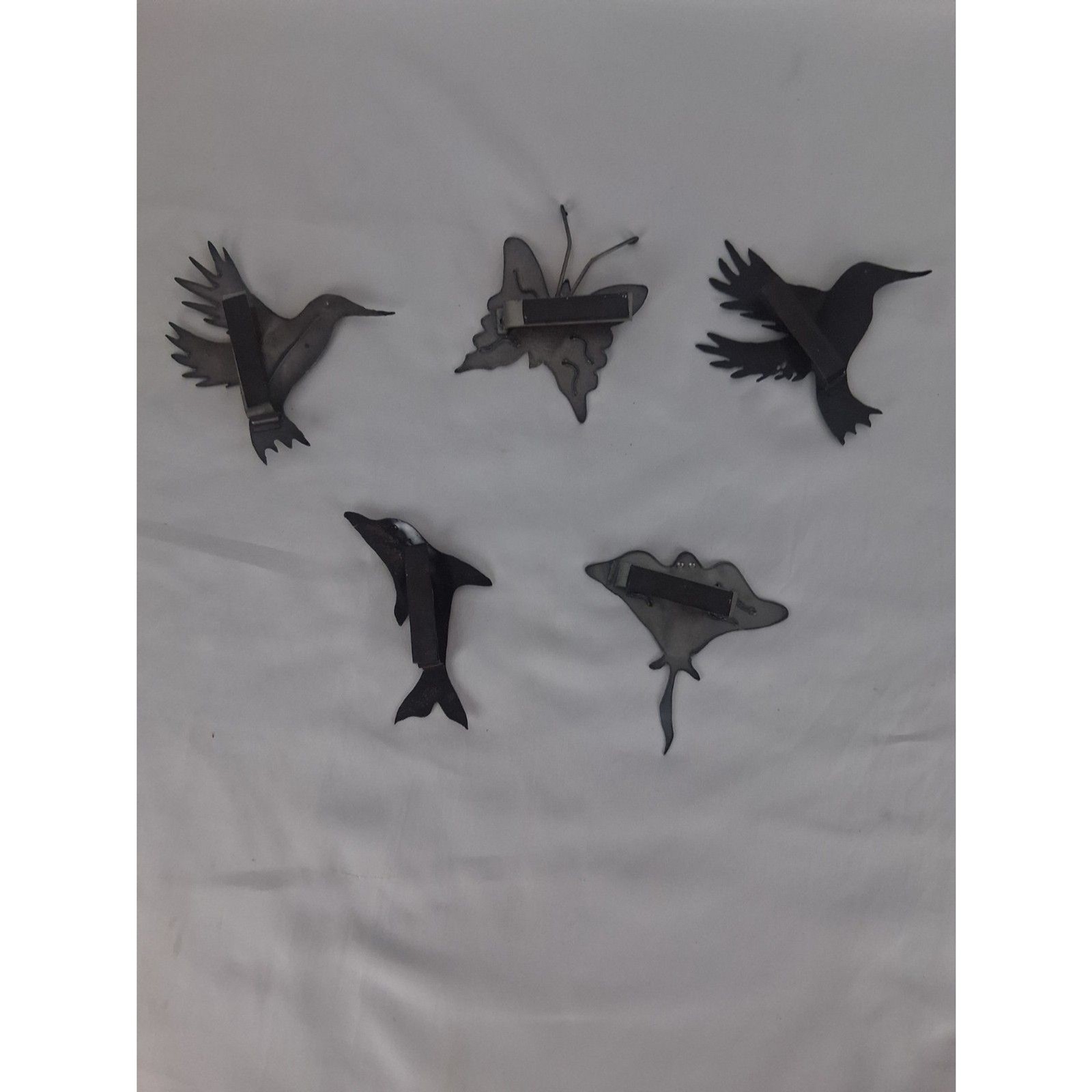 5 Colorful Metal Refrigerator Magnets Hummingbirds Butterfly Dolphin Stingray