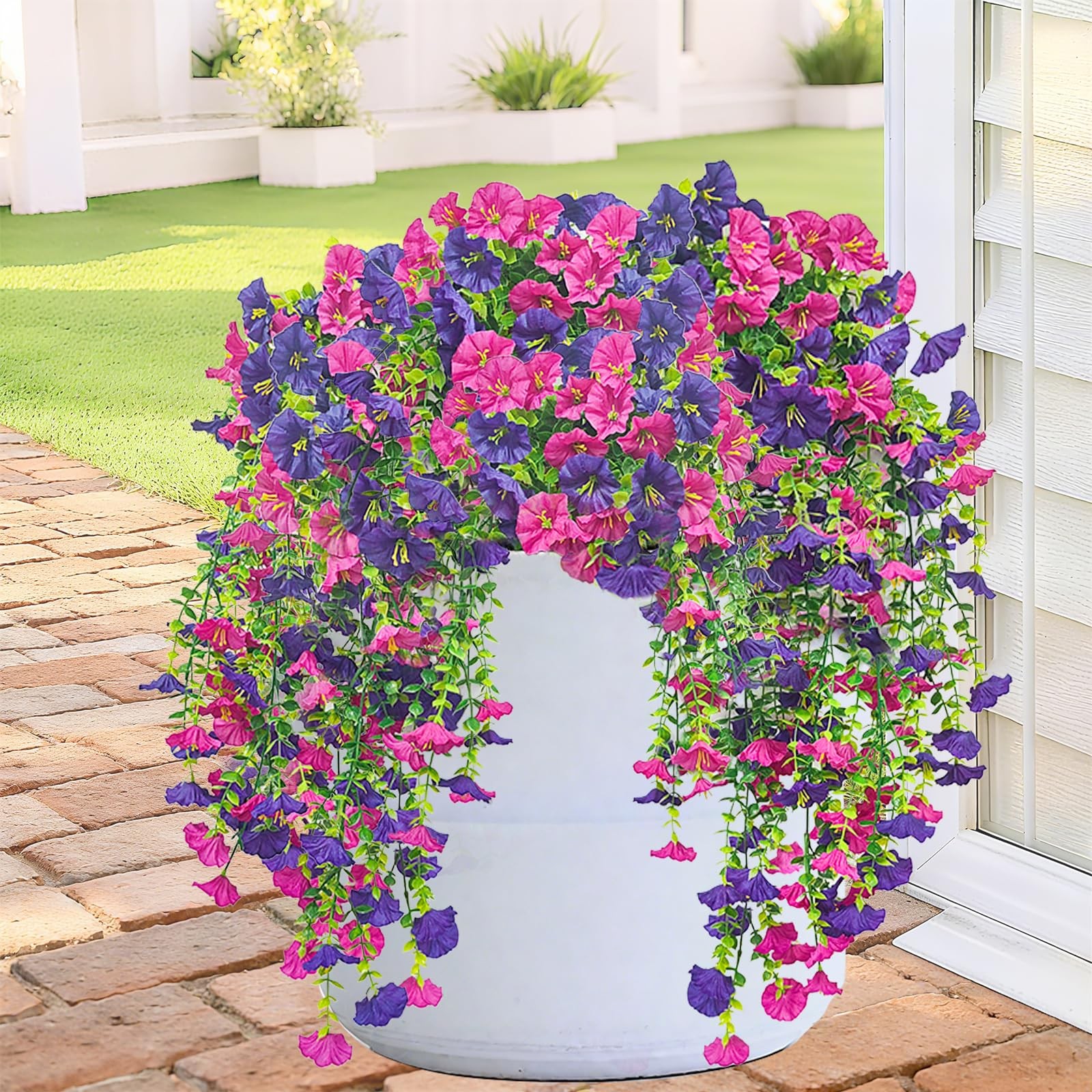 4PCS Artificial Hanging Flowers,Artificial Flowers for Outdoor Decor Suitable…