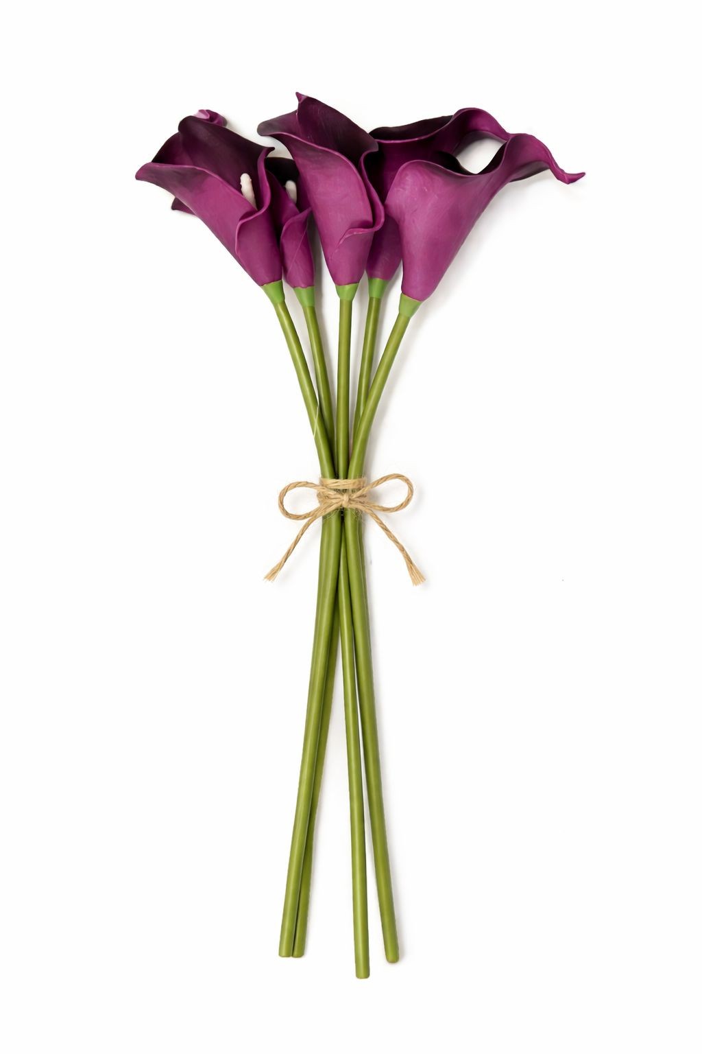 Plum Purple Calla Lily Bundle Real Touch Faux Flowers Deep Purple Calla Lilies
