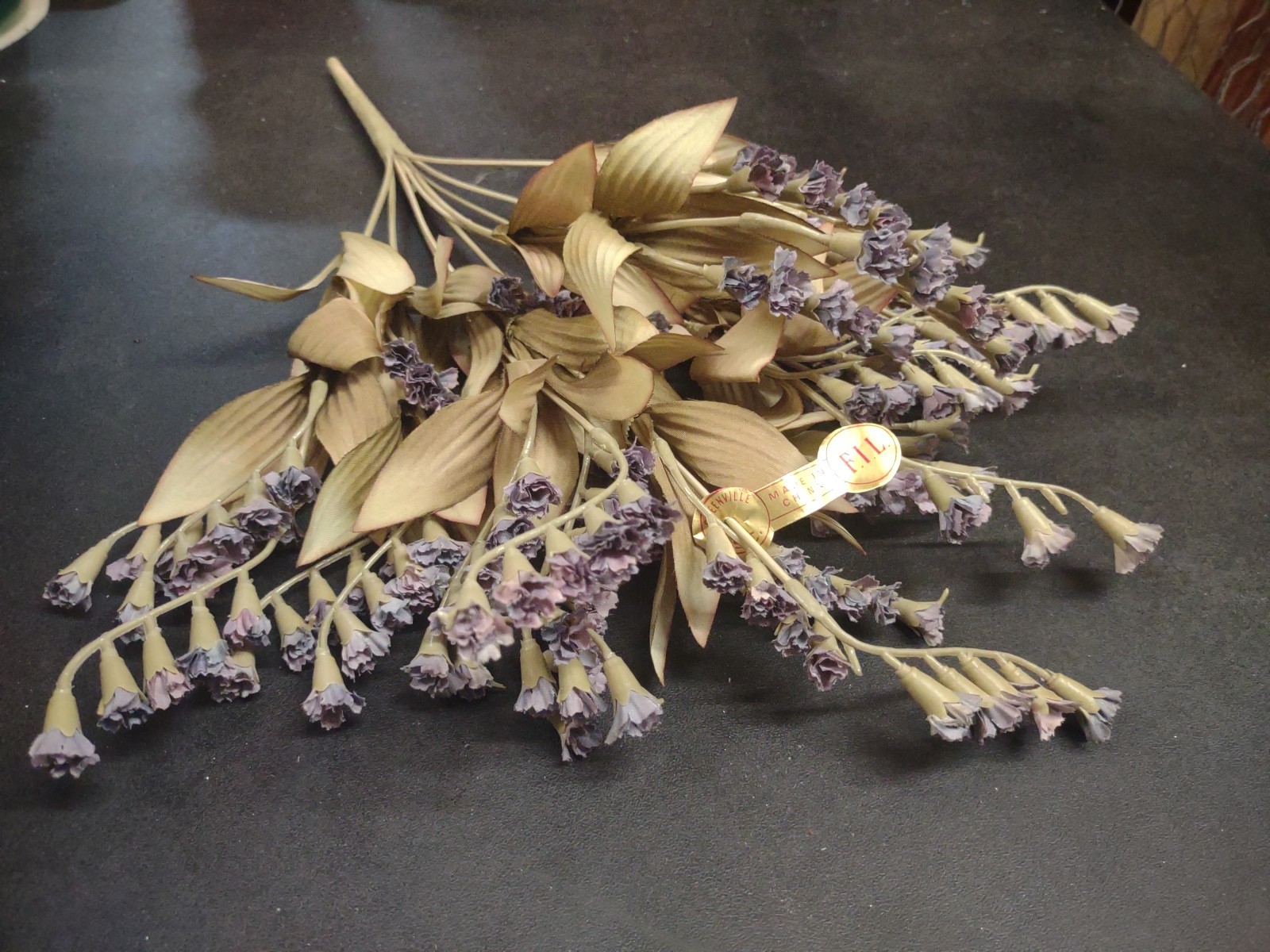 18″ Dried-Look Silk Statice Bush 11 Stems Lavender Blue, Papery Dry Fall Foliage