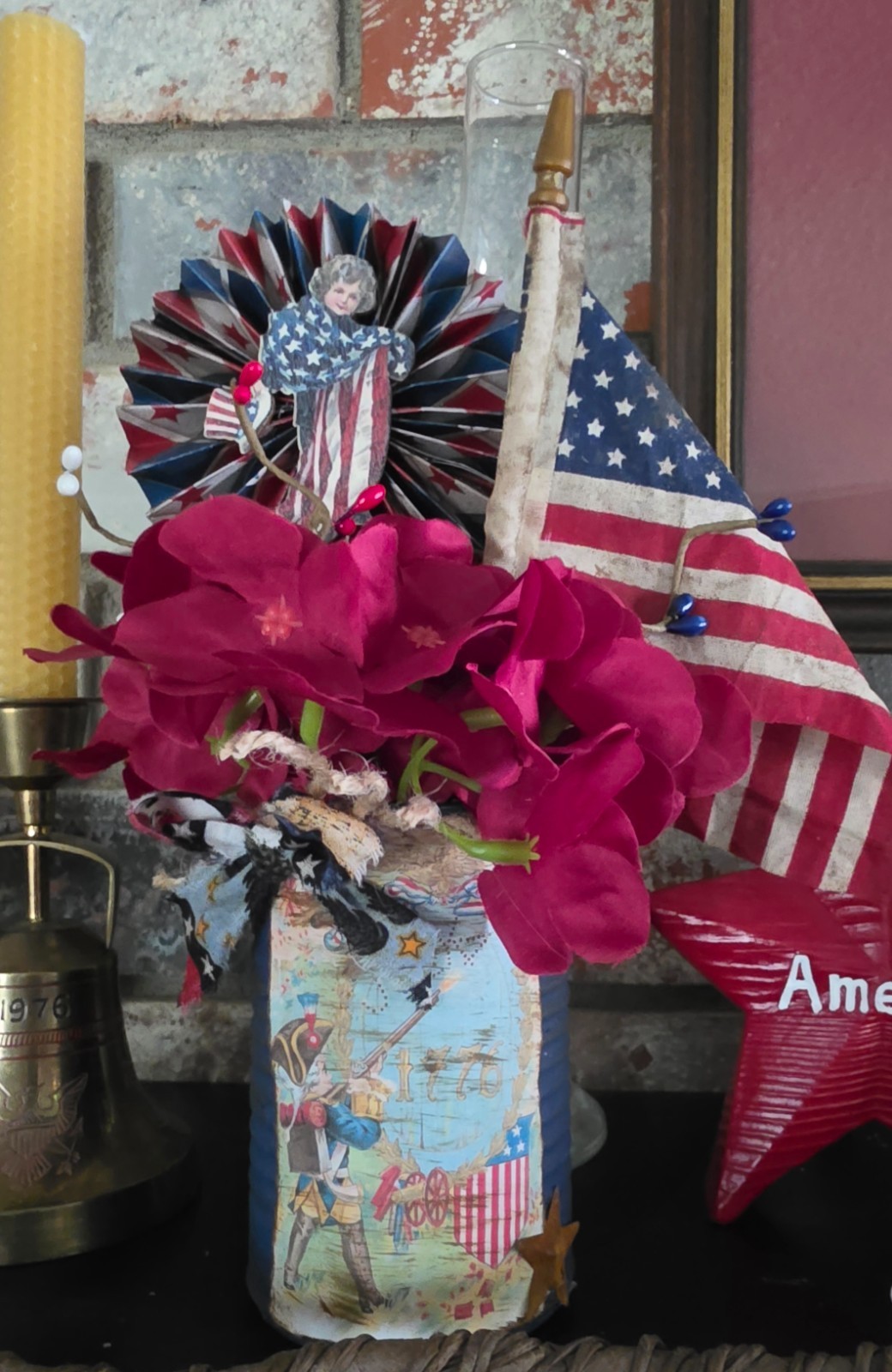 Americana Patriotic Centerpiece Modern Primitive 4th of July Folk Art Choose One