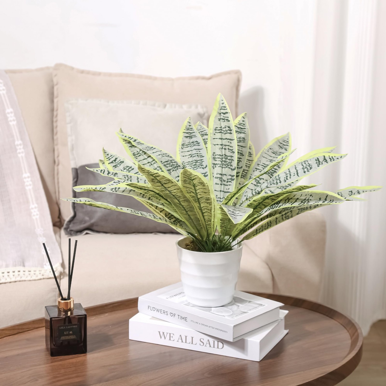 2Pcs Fake Snake Plants 18.8In Fake Snake Plant Artificial Agave Sansevieria G…