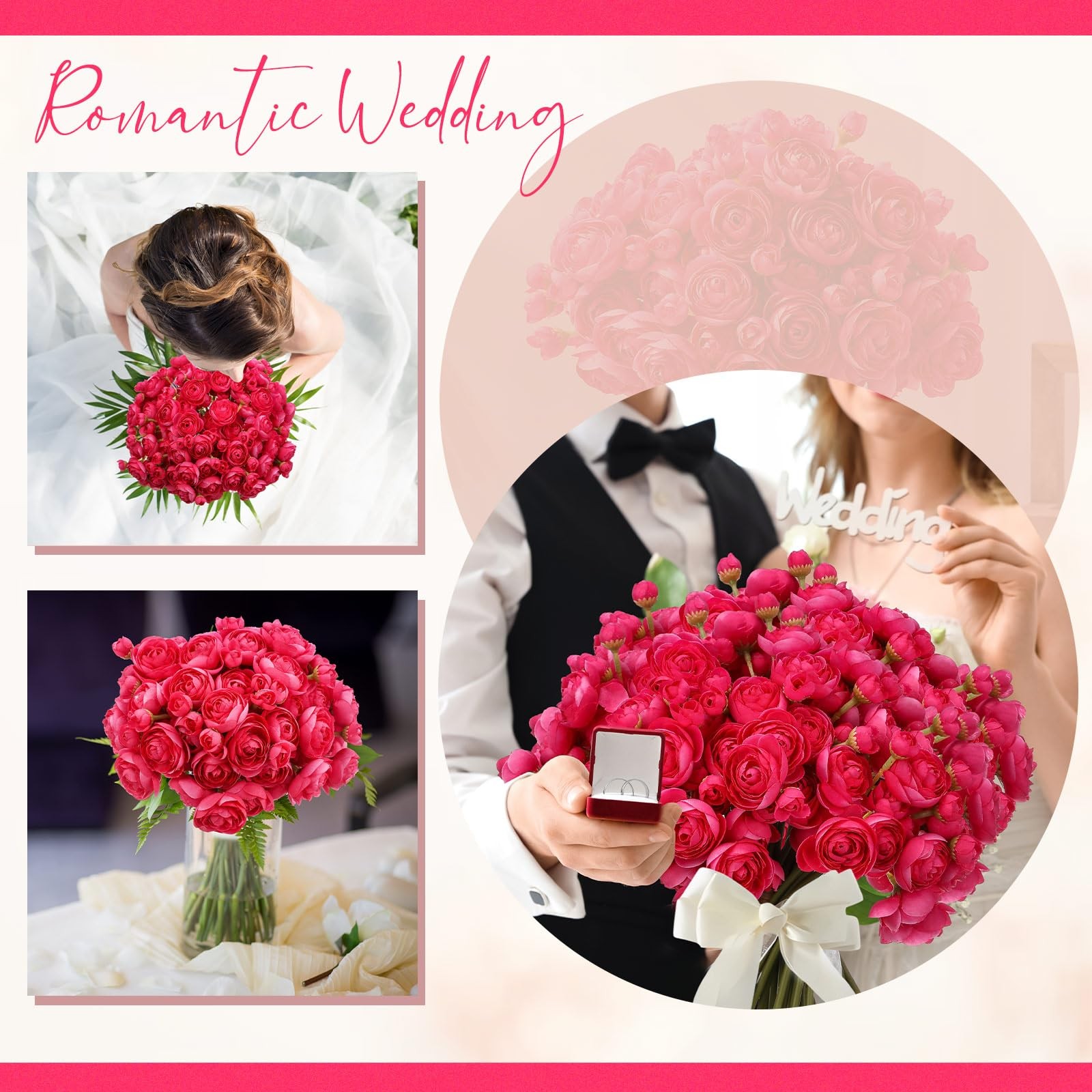 48 Pcs Ranunculus Artificial Flower,Real to Lifelike Peonies Artificial Flowe…