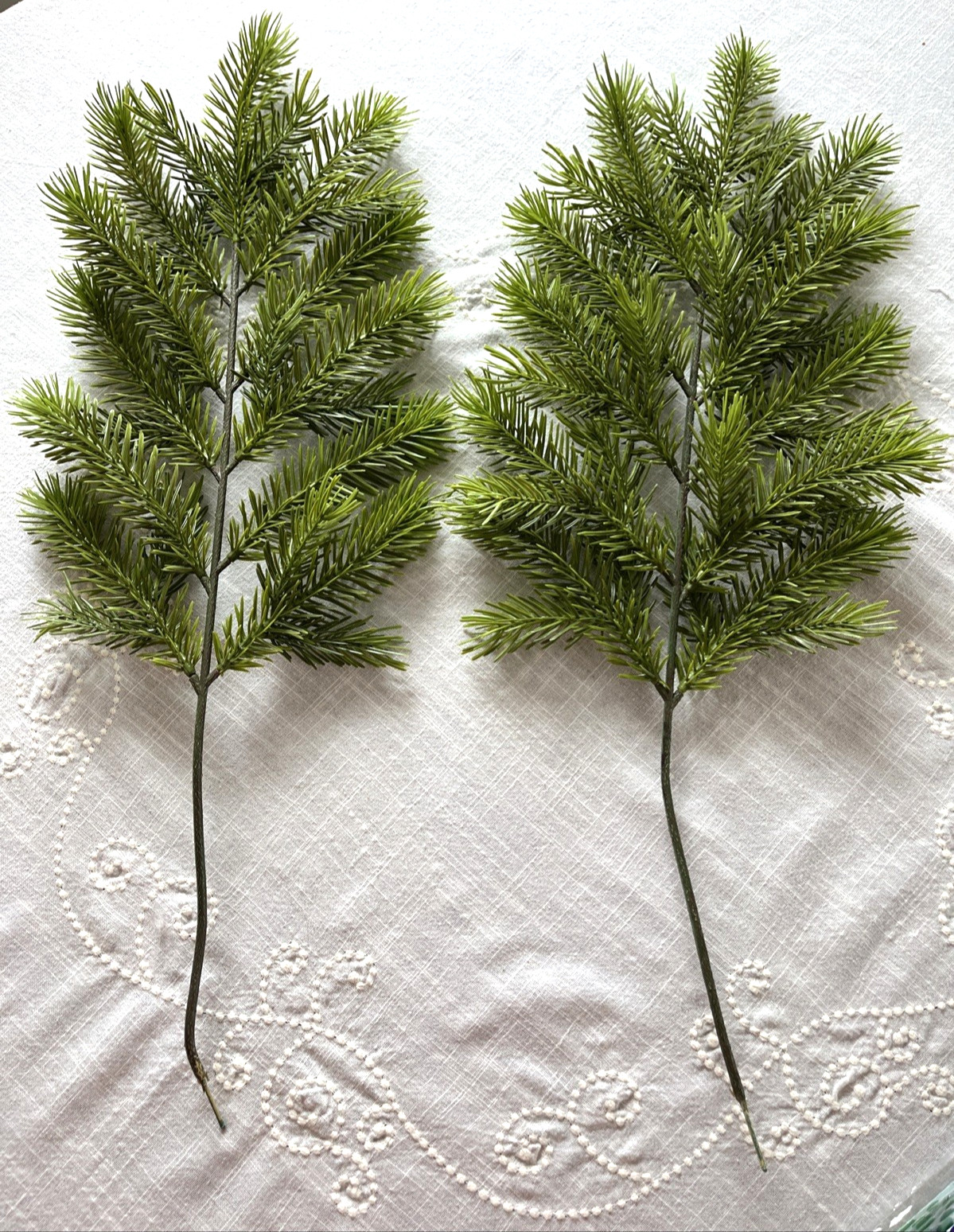 NEW Set Of 2 Large Realistic Artificial Plastic Juniper Pine Branches 24″ Green