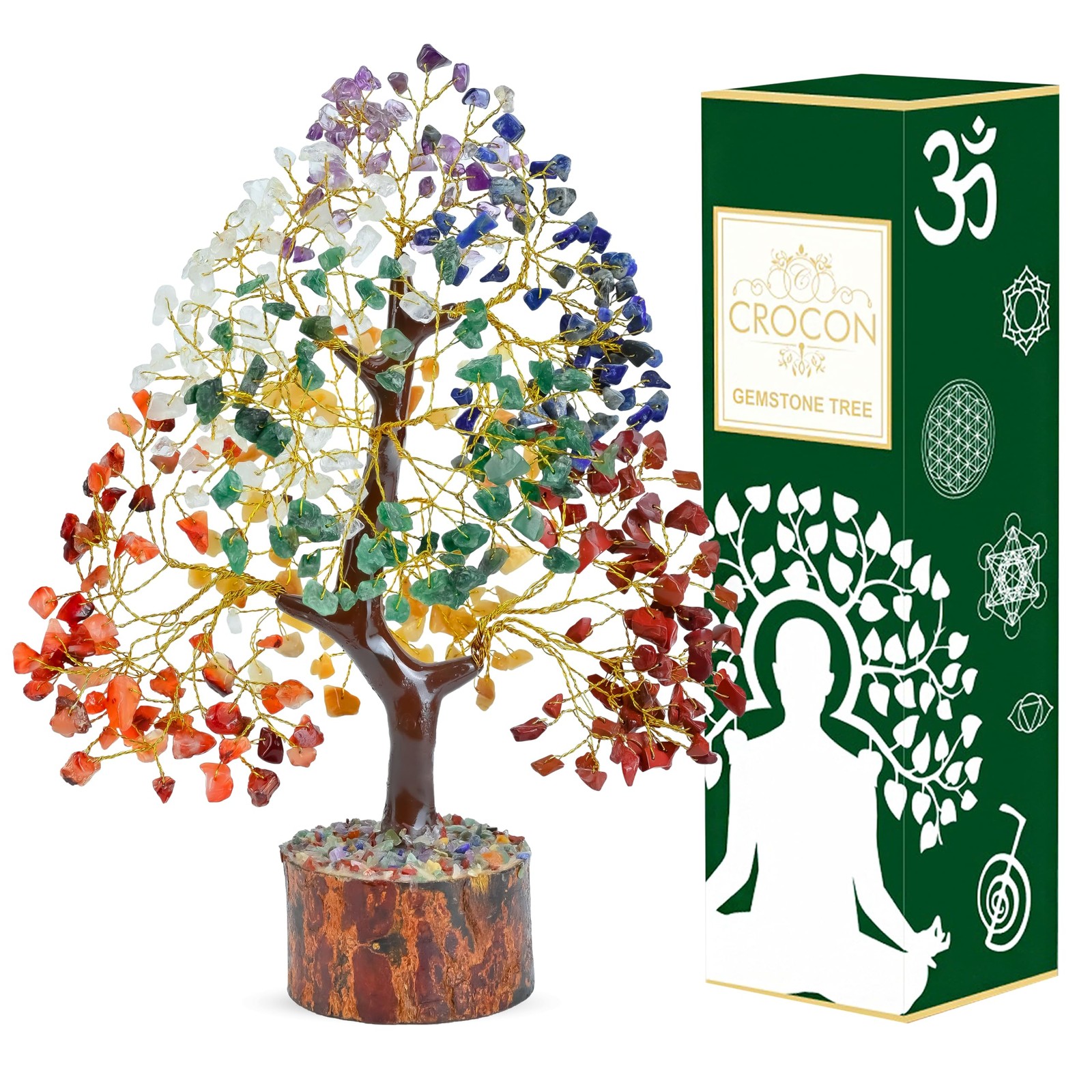 ® 7 Chakra Crystal Tree of Life, Healing Crystals Tree 10-12 Inch, Birthday G…