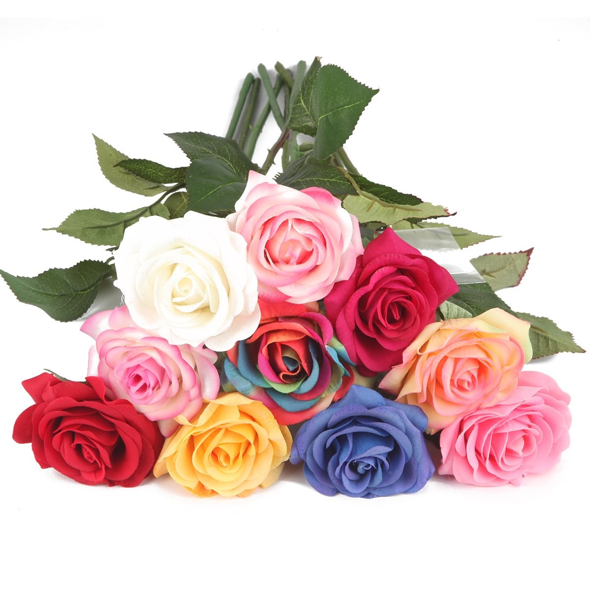 Red Rose Artificial Flowers, 1Pc 17″ Single Red Rose for Valentine’s Mother’s…