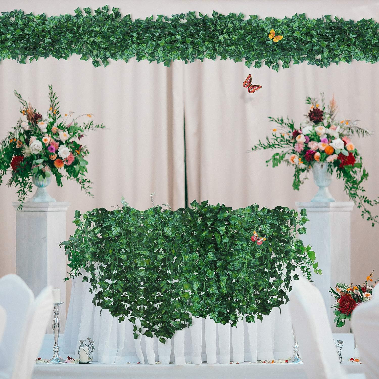 24 Pack / 82 inch (Total 164 Feet) Artificial Ivy Garland Fake Leaf Plants Vine