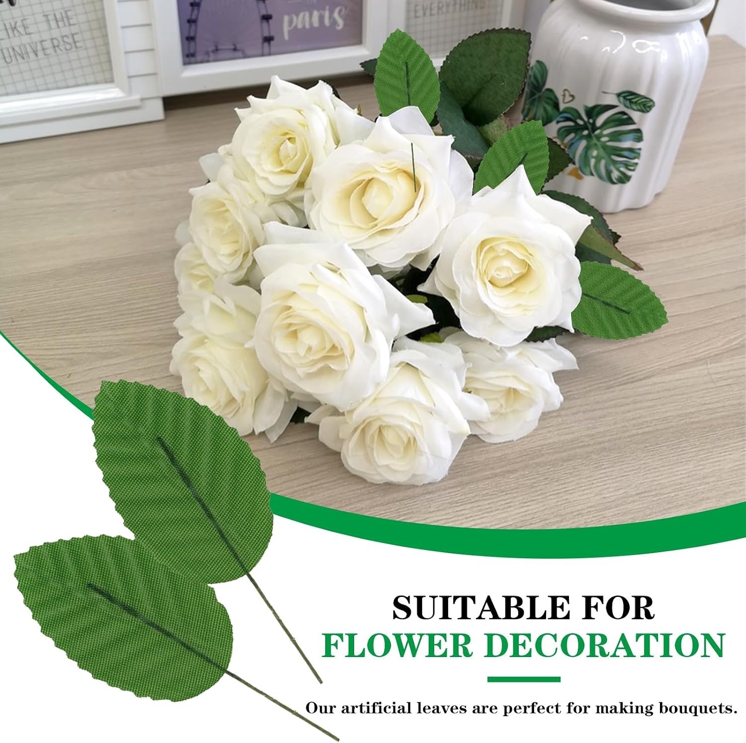 Elegant Bulk Artificial Leaves Set: 200 Pcs in Dark Green, Green & Silver