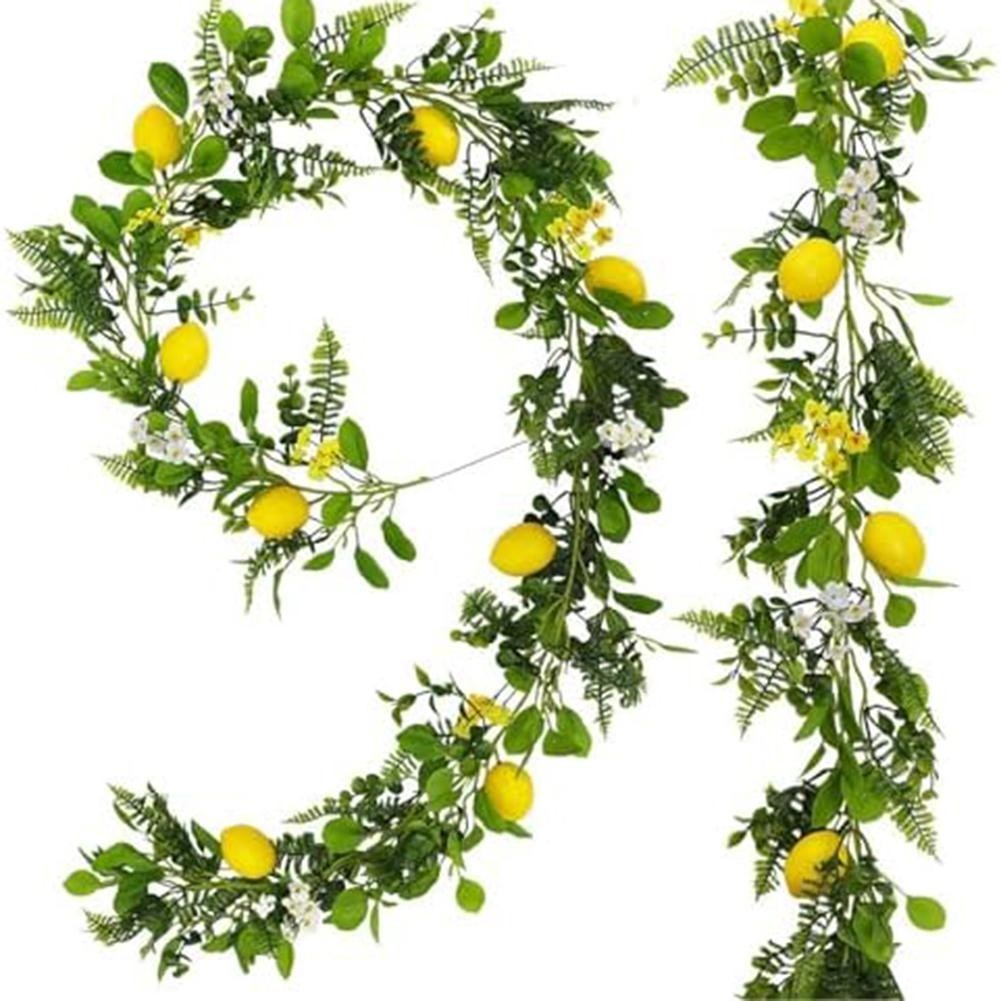 Elegant Silk Lemon Leaves Garland Create a Delightful in Any Room