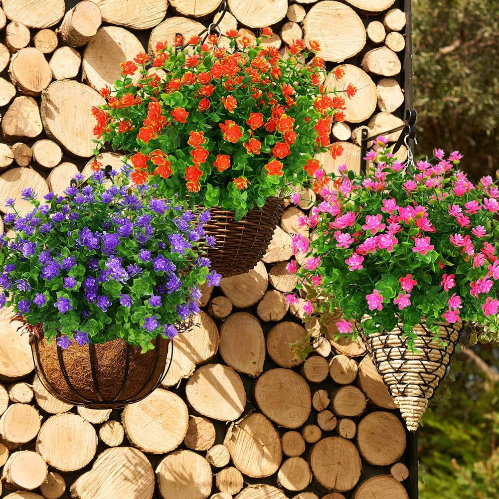 Artificial Flowers Fake Outdoor UV Resistant Boxwood Plants Shrubs, Faux Plastic
