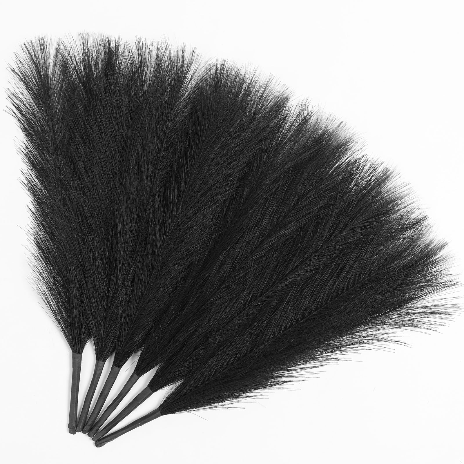 Faux Pampas Grass Decor 17.7 Inch 6pcs, Artificial Pampas Grass Fluffy Home D…