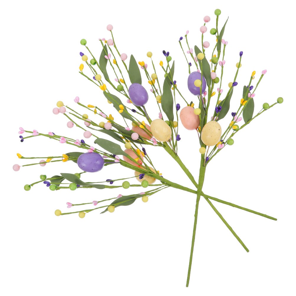 3 PCS Spring Decor Flowers Artificial Easter Bouquet Stems Small Picks