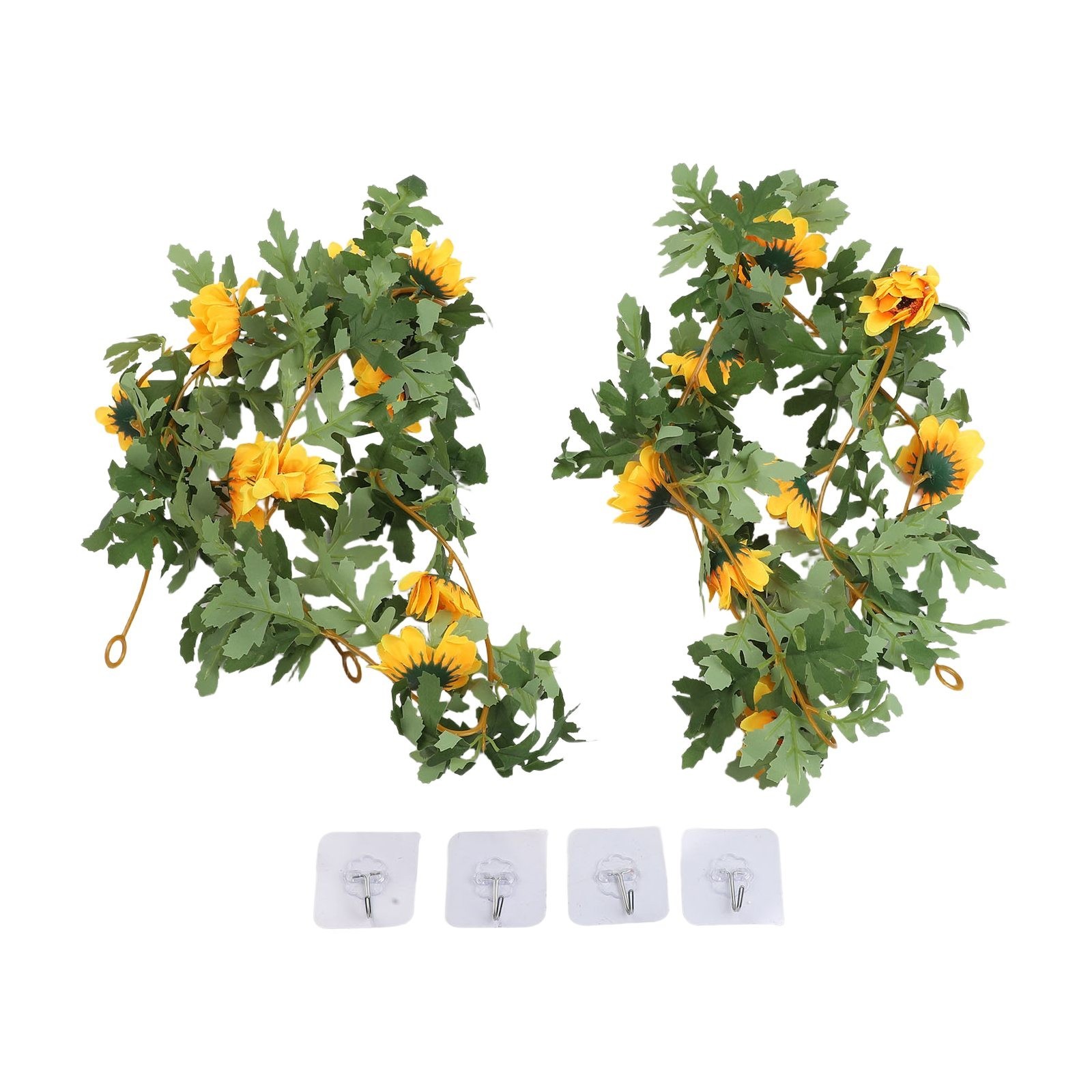 2 Pcs 175cm Artificial Sunflower Vine Garland for Indoor and Outdoor Use