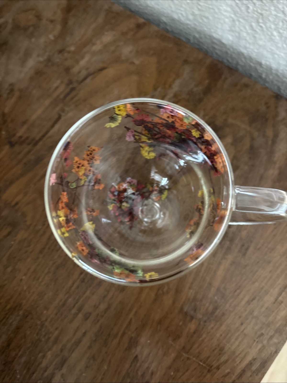 Dried Flowers Glass Mug Double Wall Coffee Tea Cup Botanical Floral Fun Gift