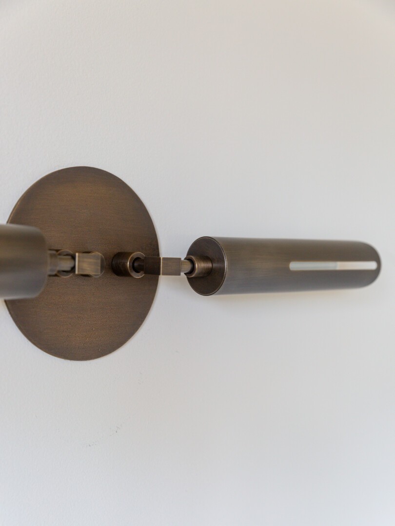 Modern Brass Dual Wall Light | Adjustable Cylinder Sconce | Industrial Wall Lamp