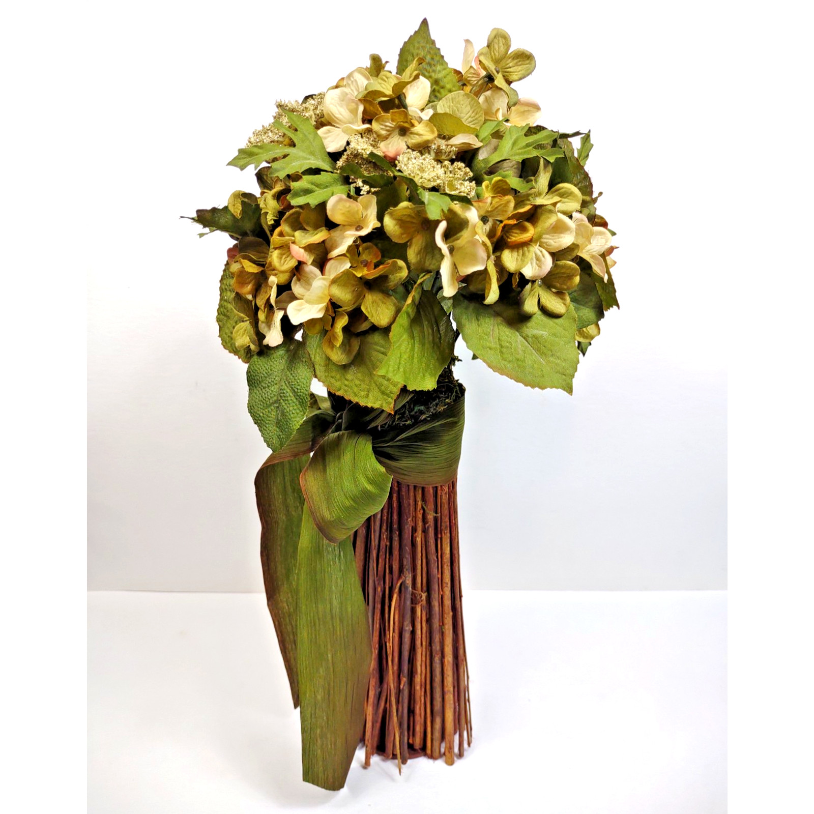 Preserved Decorative Realtouch Hydrangea Standing Topiary Plant 17″ Greenery