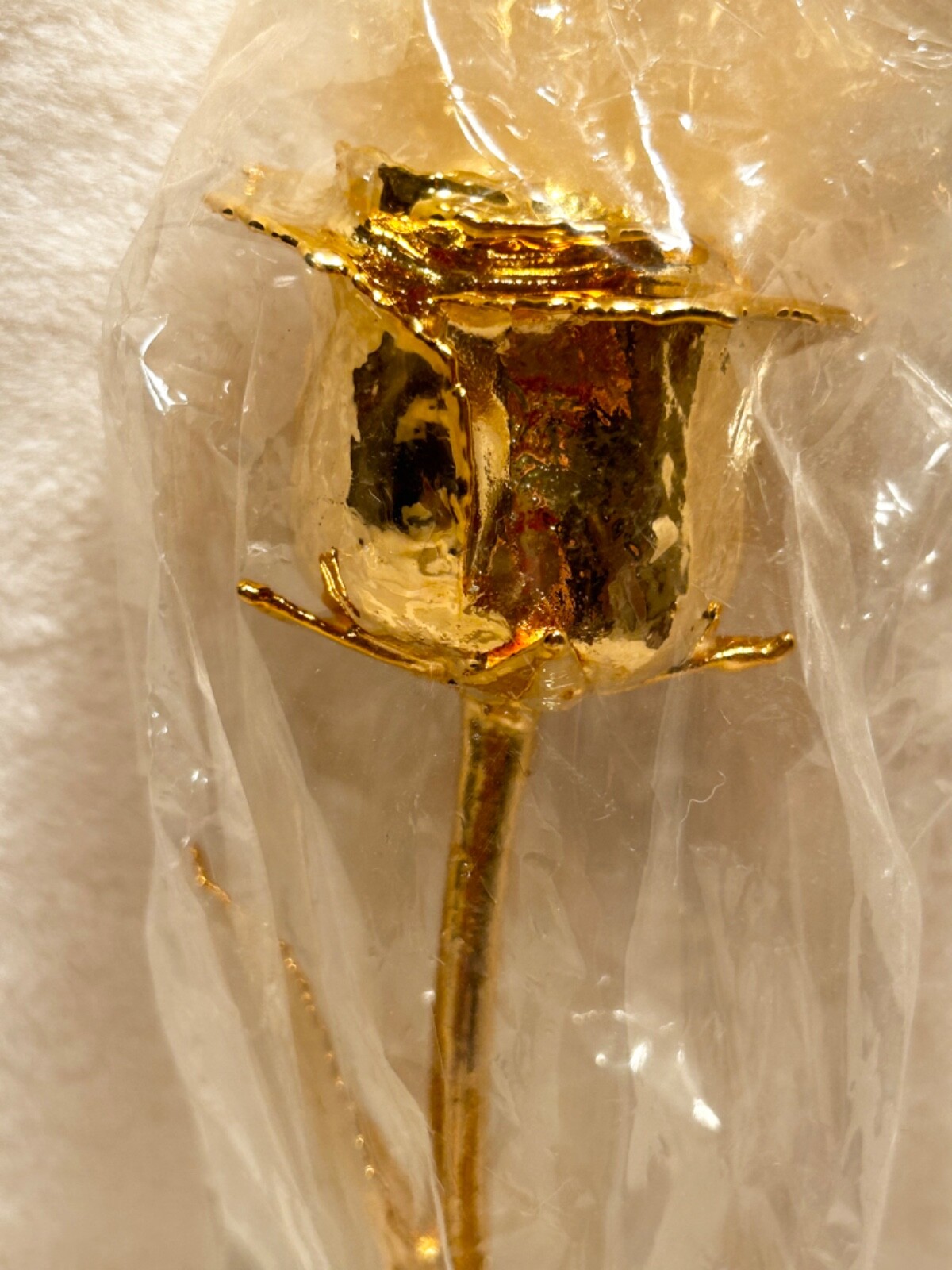 24 Karat Gold Dipped Real Rose Preserved in Real Gold With Original Box