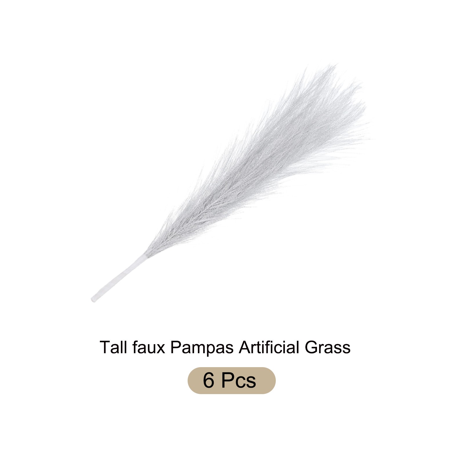 6 x Faux Pampas Grass Fake Pampas Grass Decor 17.7″/45cm Golden
