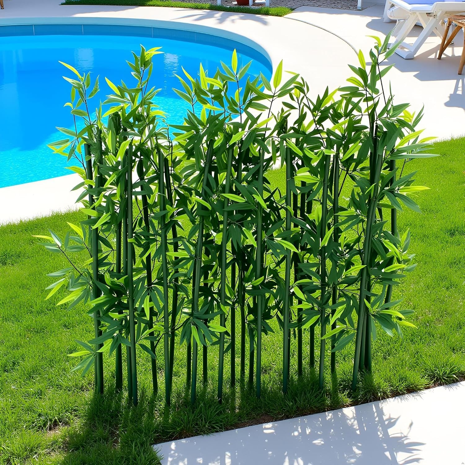 4FT Artificial Green Bamboo Decorative Plant Faux Outdoor Artificial Bamboo