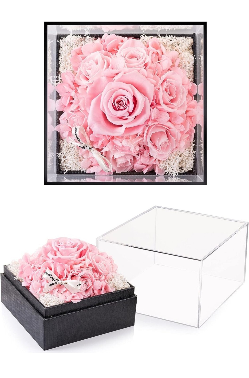 Agrul Preserved Real Roses Gifts for Her Women Pink Eternal