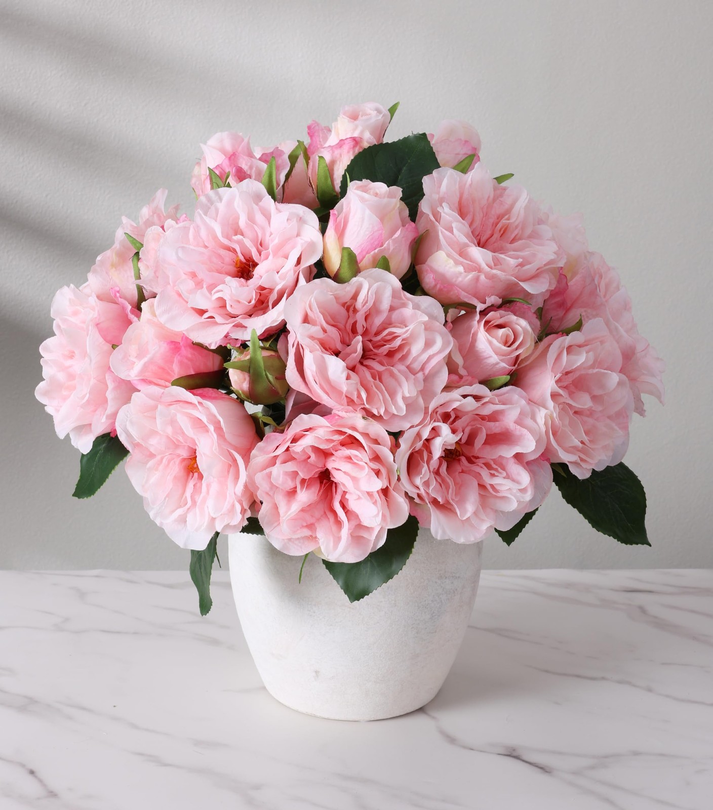 Light Pink Rose Artificial Flowers – 13 Branches Faux Roses for Vase Decor, W…