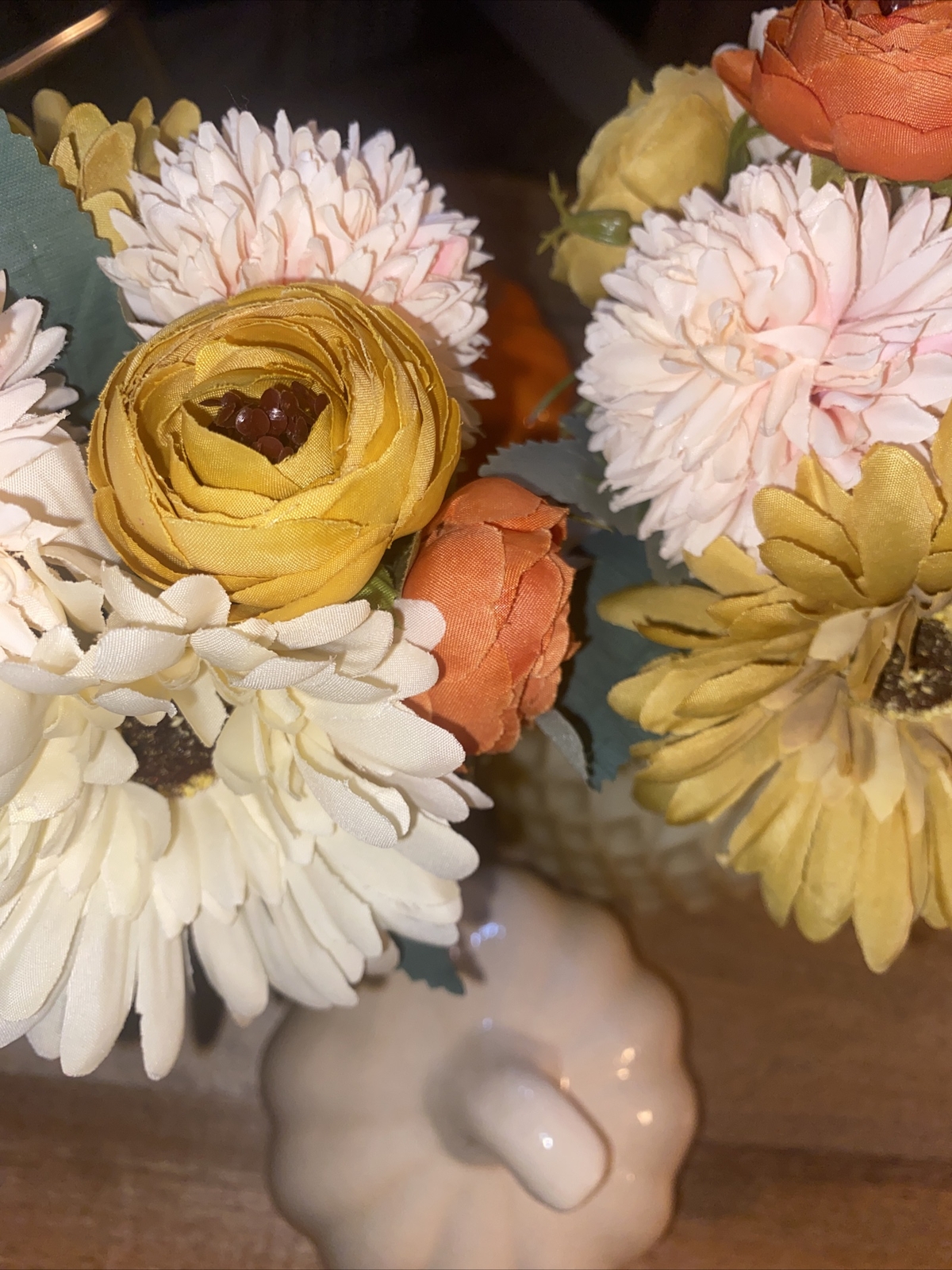 Autumn Fall Décor Flowers Pumpkins. & Garland Floral Arrangement Gift Set