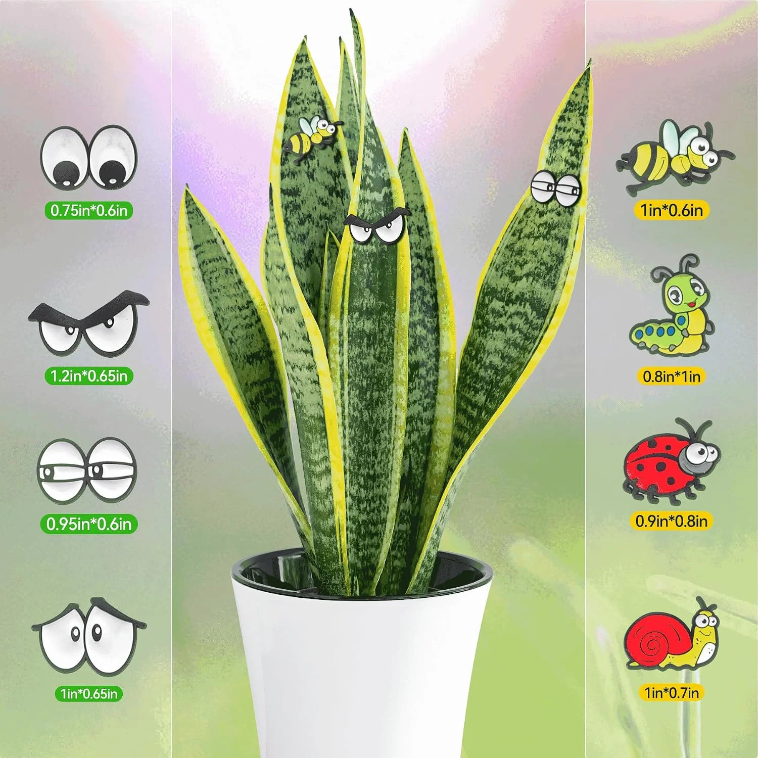 Plant Magnets Eyes for Potted Plants 8 PCS Cute Magnetic Plant Eyes with Cartoon