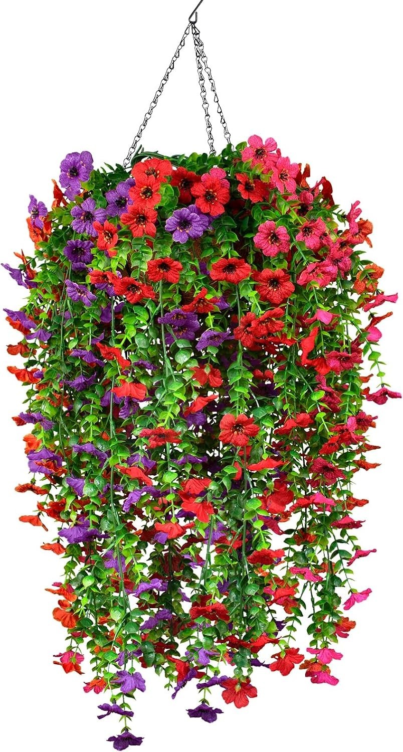4 Pack Realistic Silk Daisy Hanging Flowers – UV Resistant Indoor/Outdoor Decor