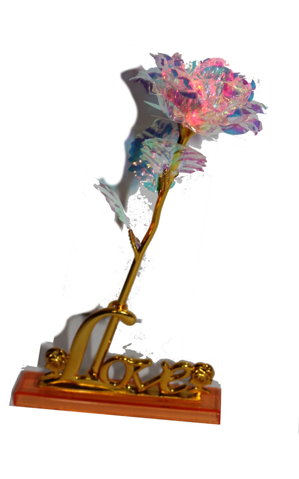 Mothers Day Light Up Rose Flower in Love Stand Great Gift Valentines Anniversary