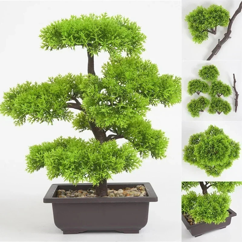 Pine Bonsai Tree Artificial Small Potted Fake Plants Flowers Ornaments for Home