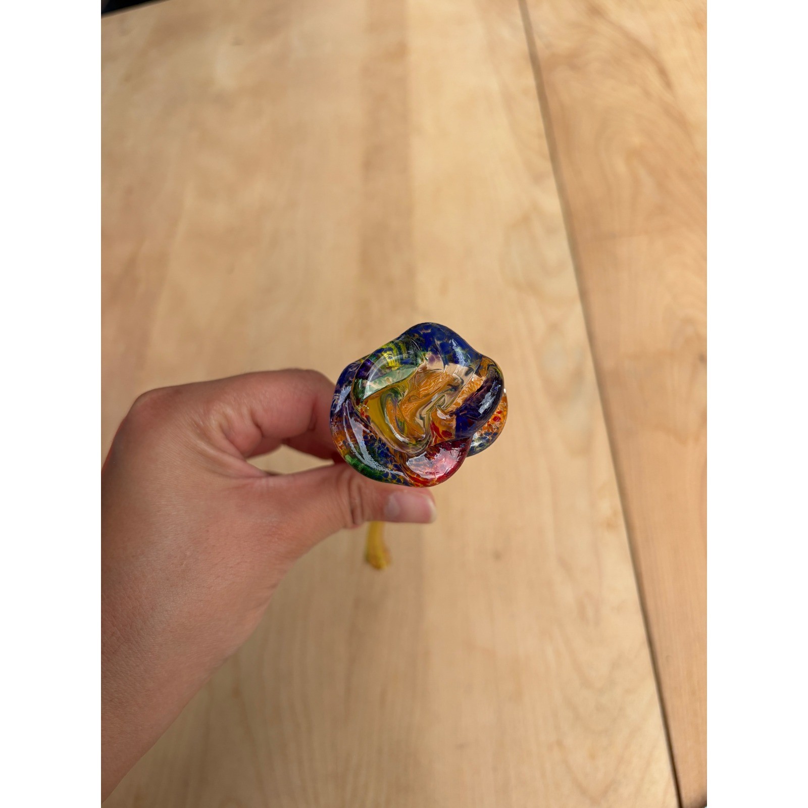 Hand Blown Art Glass Flower Colorful Decorative Sculpture Home Decor
