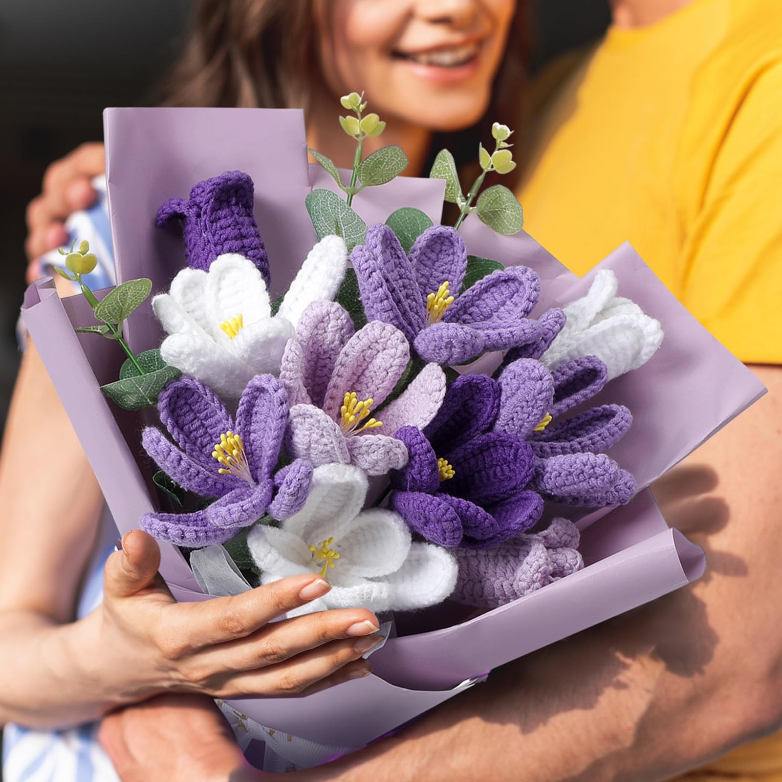 Juinte Graduation Crochet Flowers Bouquet Gift Completed Handmade Knitted Flo…