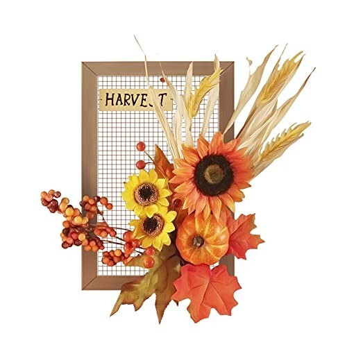 Flower Fall Decorations Home, Rustic Wooden Autumn Wall Decor for Living Room