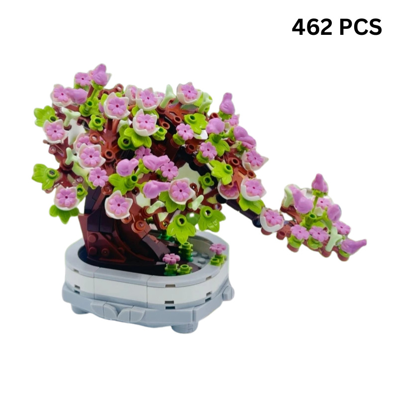 462 PCS Cherry Blossom Bonsai Building Block Flower Set With Pot DIY Decorative