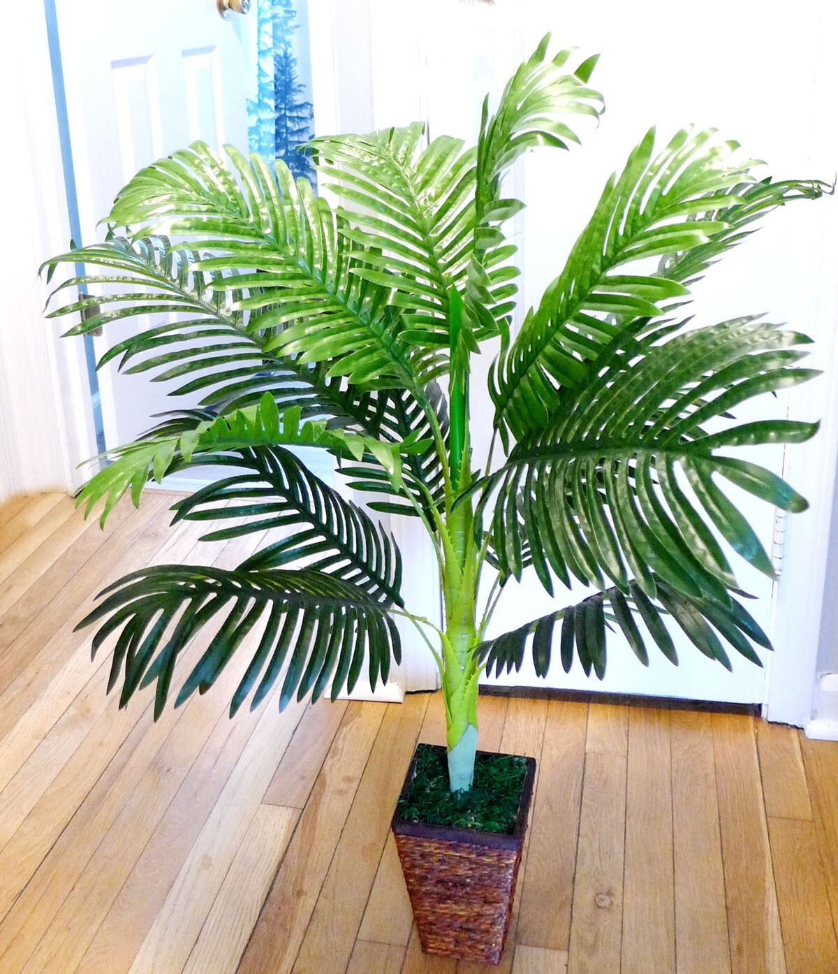 35″ Height Artificial Plant Leaves Palm Tree Paradise Bushes With Basket (#141)