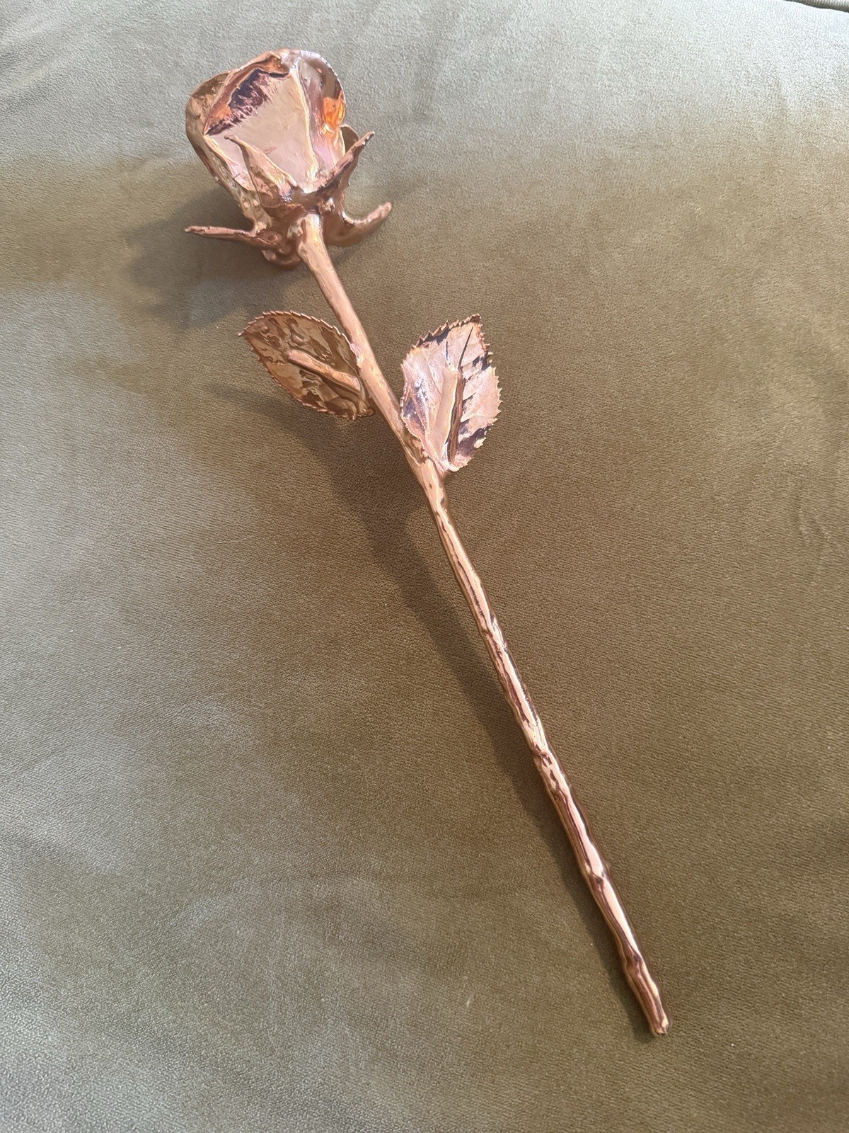 Gold Dipped Rose Electroformed & Finished In 24 karat Gold 11.5″ long