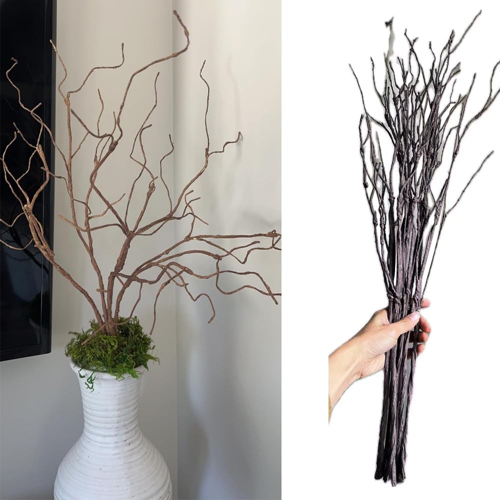 5PCS Artificial Lifelike Curly Willow Branches Decorative Dried Twigs 26 Inch…