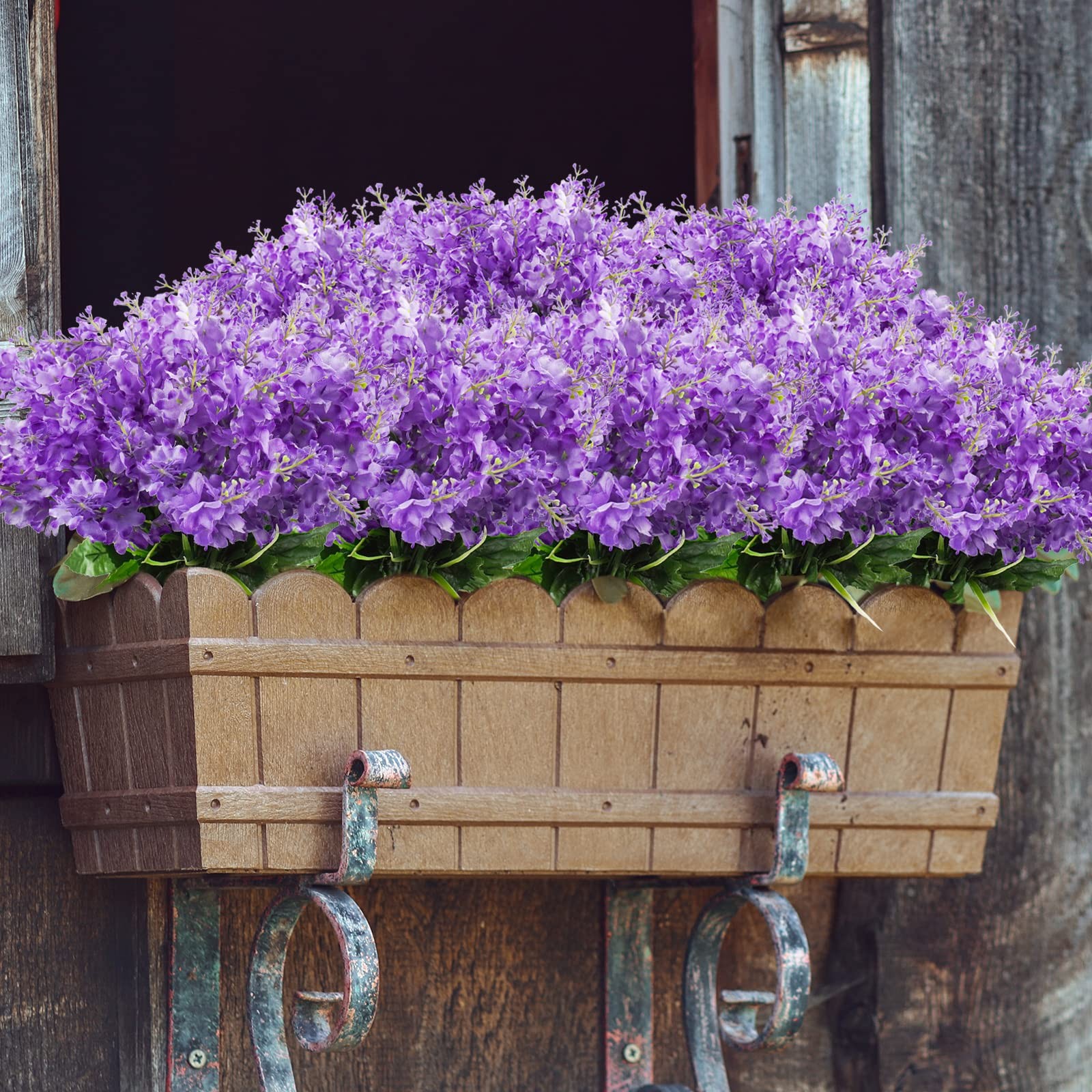Uieke 6Pcs Artificial Fake Silk Wisteria Flowers, 13.7” Faux Hyacinth Flowers f