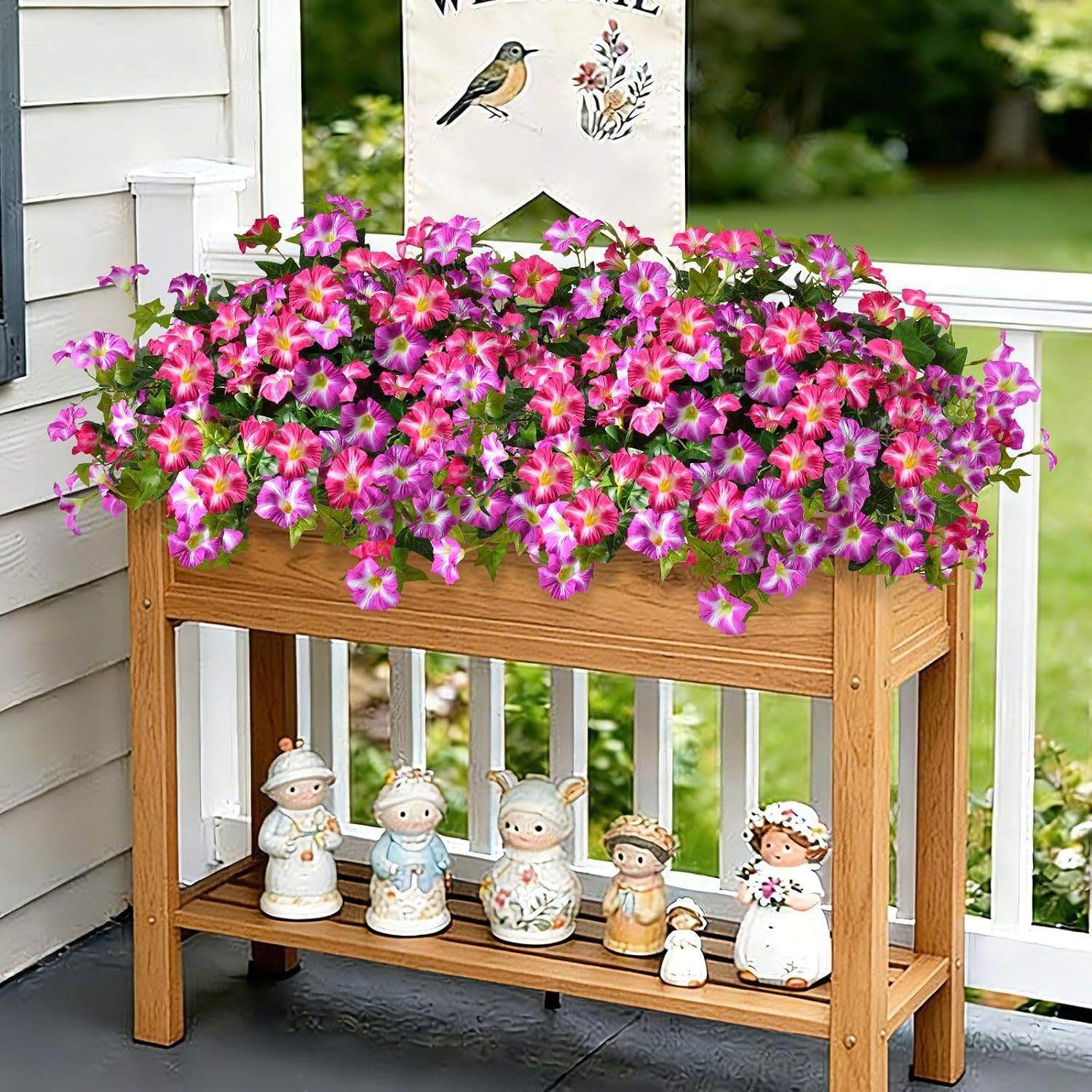 UV Resistant Artificial Petunias – 2 Packs Realistic Silk Flowers for Outdoors