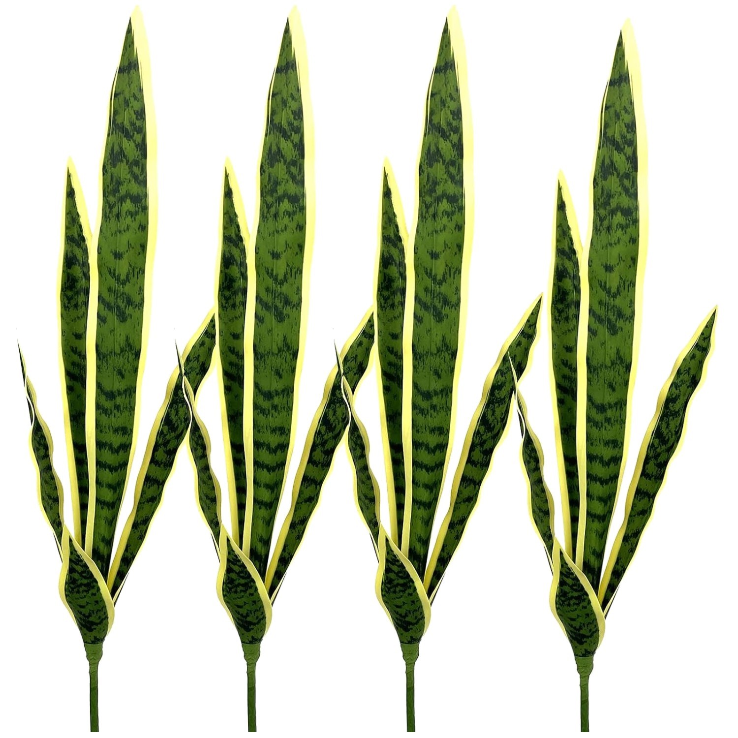 Realistic Faux Sansevieria Plants Set – Home Office Greenery