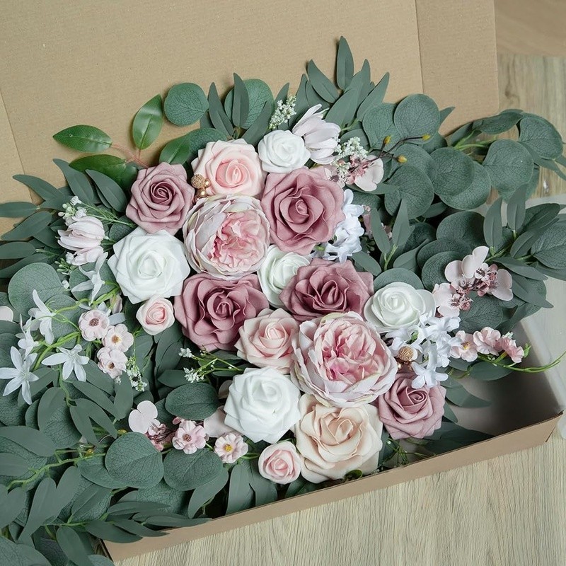 Wedding Arch Flowers Set Faux Silk Decorative Ornaments Clips Ties Events New