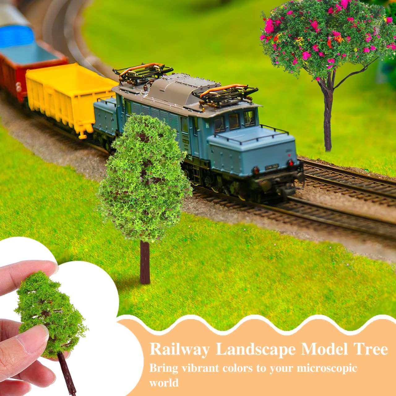 Miniature Model Trees Set Small Fake Trees Train Landscape DIY Crafts 12 PCS