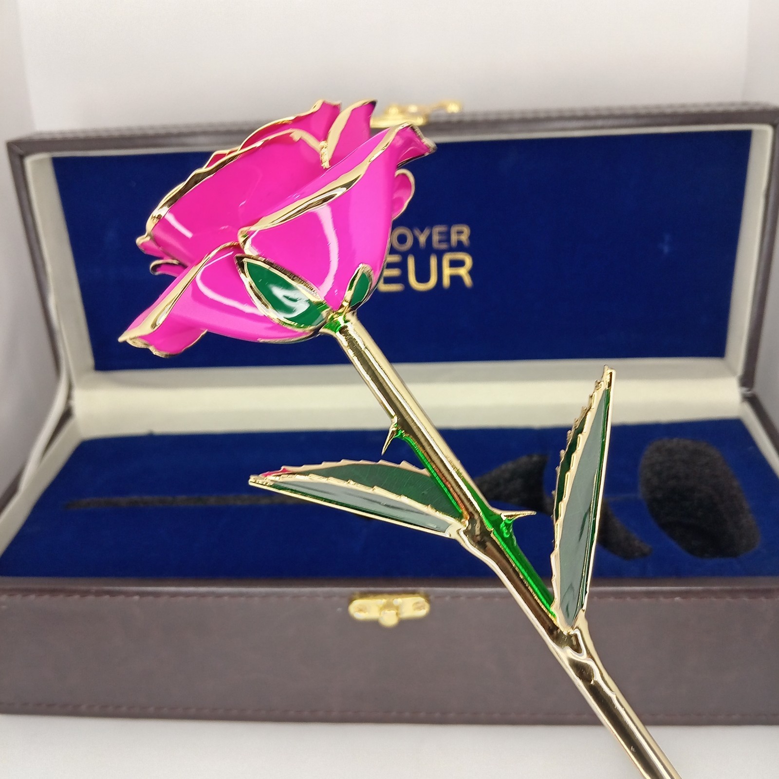 Real Rose 24K Gold Plated Pink Flower Luxury Gift Box Chatoyer
