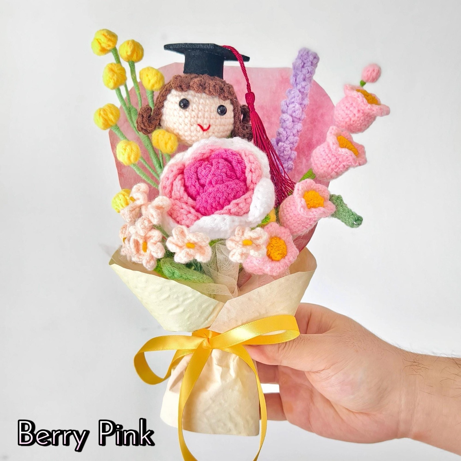Crochet Graduation Doll Bouquet Handmade Class of 2026 Graduate Home Decor Gift