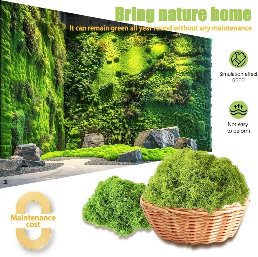Fade Resistant Fake Moss for Crafts – 100g Versatile Decorative Greenery