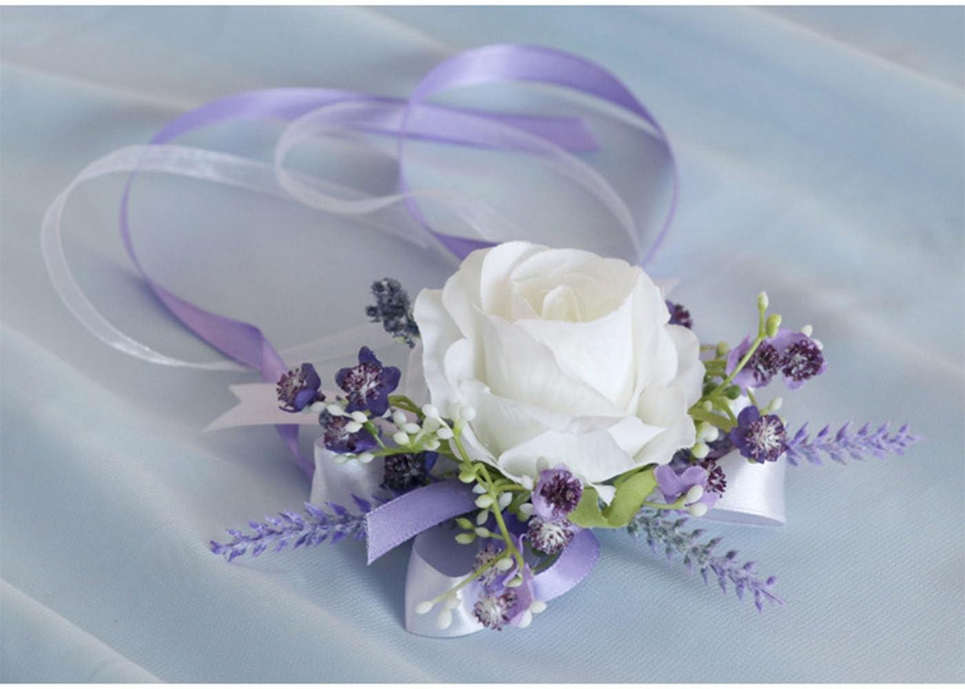 2 Pieces Homecoming Party Prom Artificial Wrist Corsage and Boutonniere Set, …