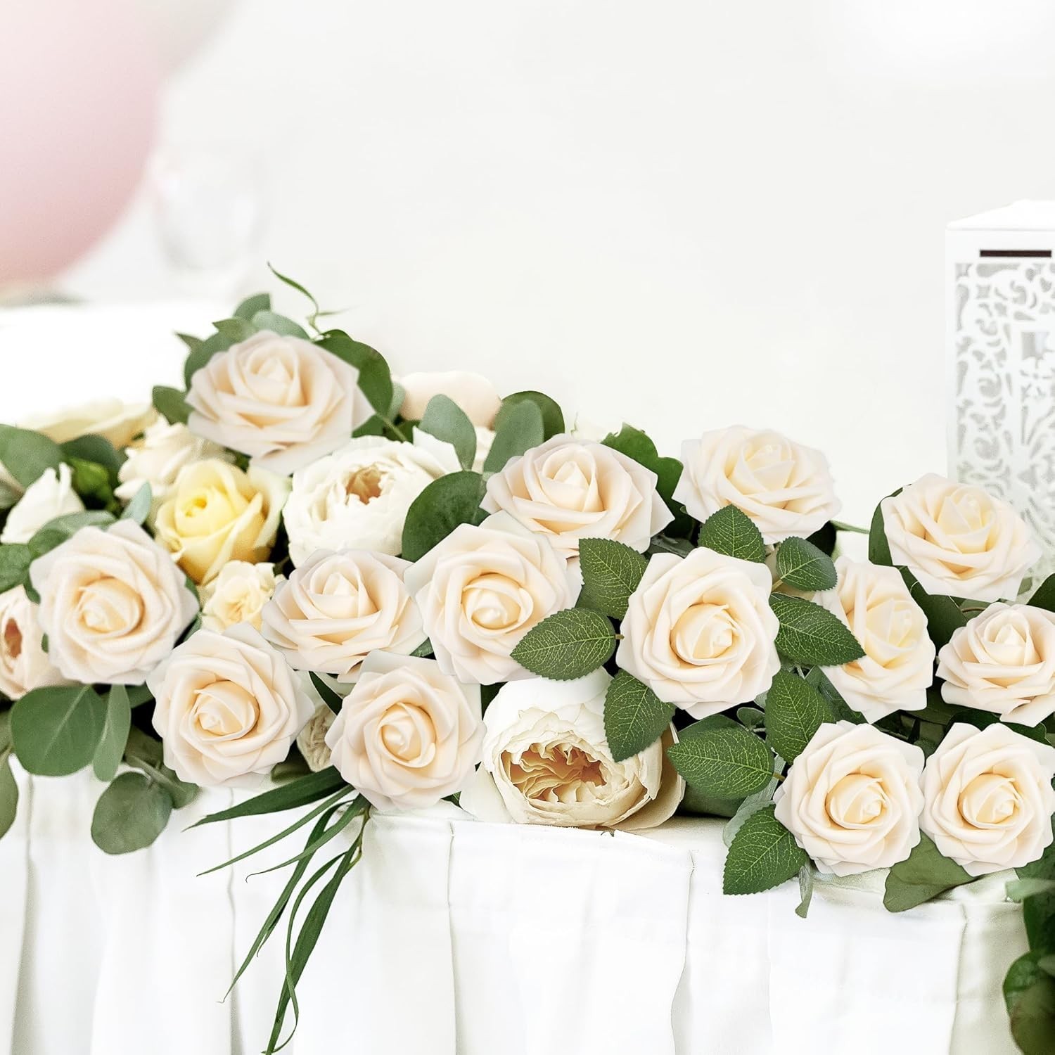 50Pcs Flores Artificiales Rosas Grandes Matrimonio Regalo Novia Para Decoracion
