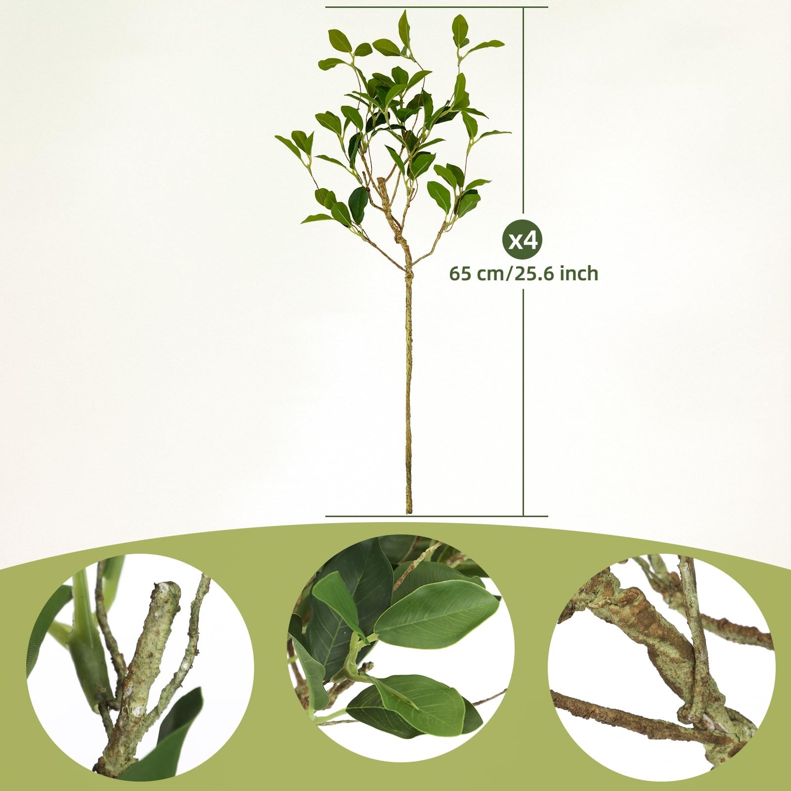 OBDXZHC Artificial Stems Eucalyptus Green 4 Count