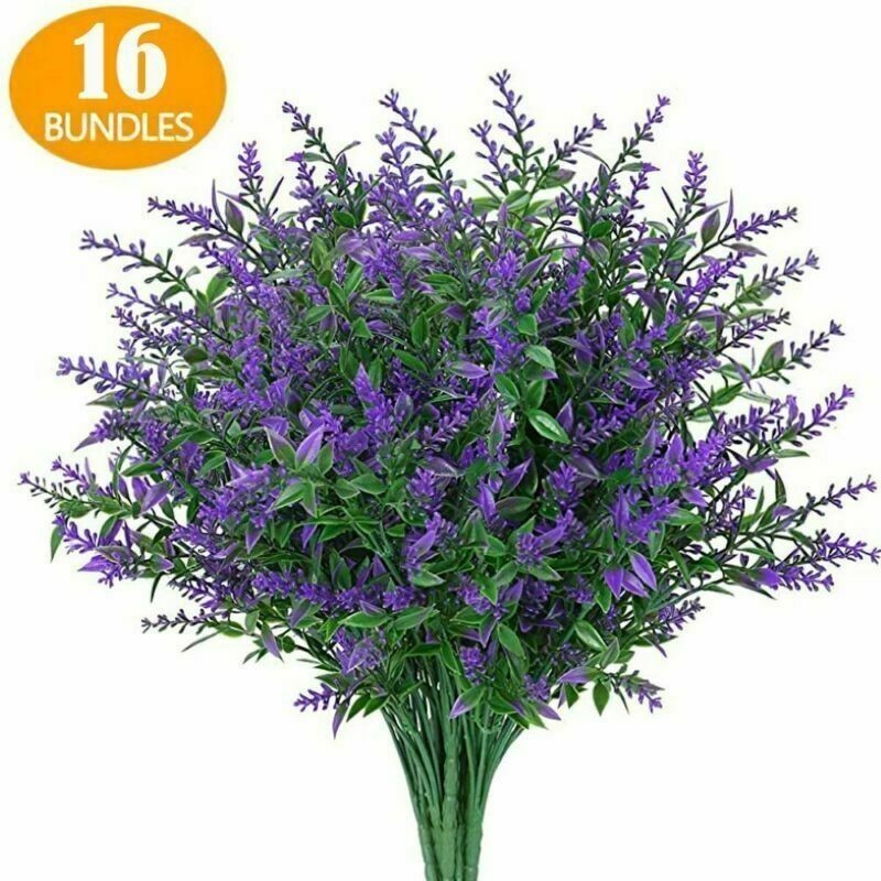 Artificial Flower Fake Plants Decor 16 Bundles Vine Hanging Outdoor Home Garden
