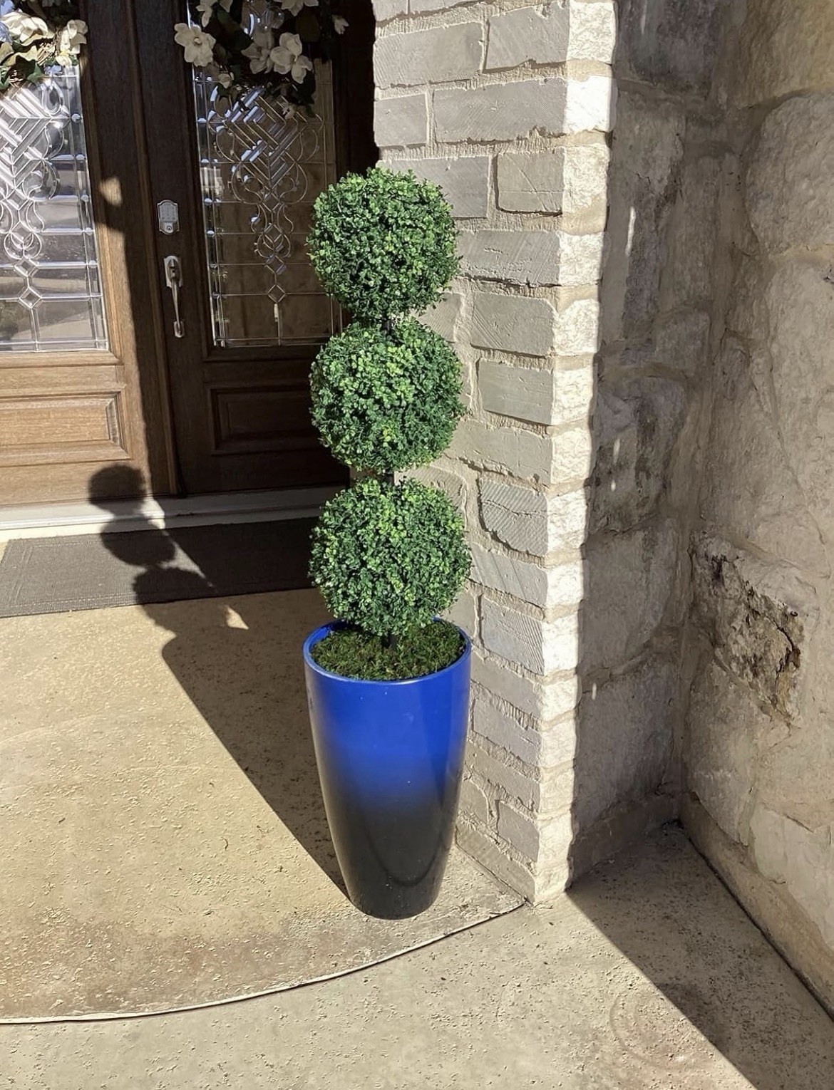 3’ UV Boxwood Triple Ball Topiary Artificial Tree Indoor/Outdoor